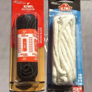 Kiwi outdoor/sport laces black and white